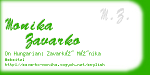 monika zavarko business card